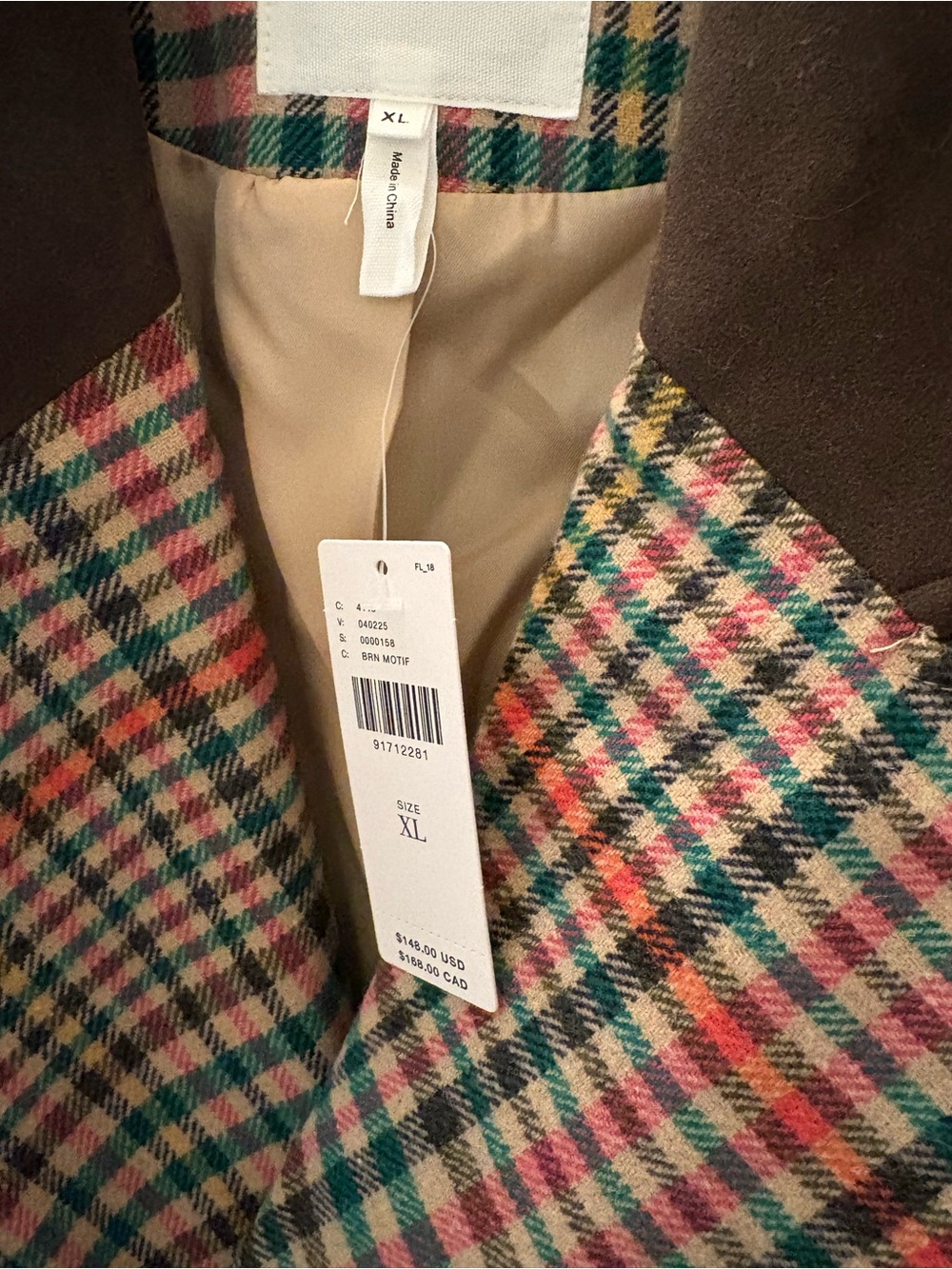 Avec Les Filles Plaid Blazer. Size XL. New with tags. - Picture 3 of 4